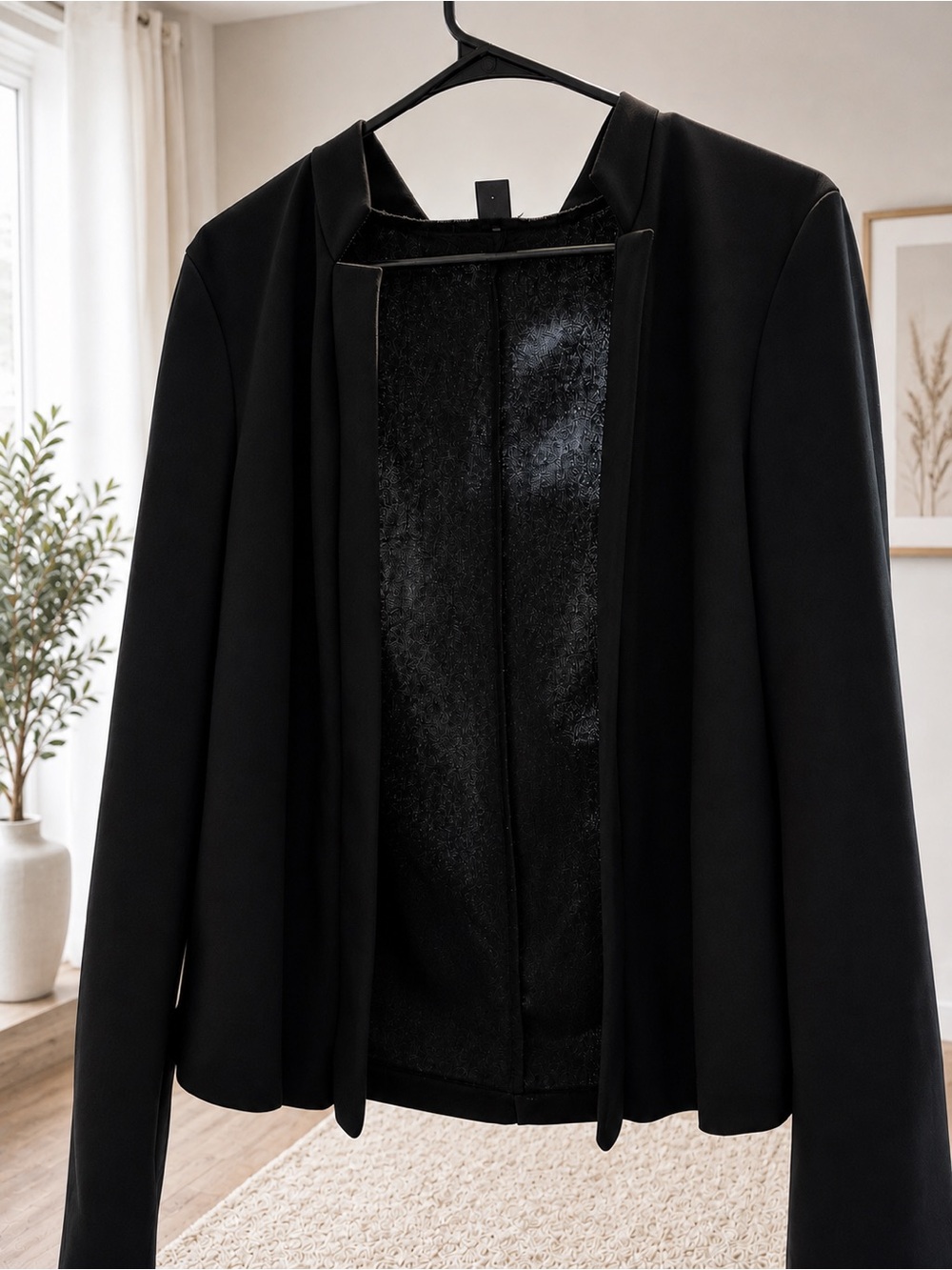Women’s Black Open Front Blazer Jacket XL 12 Office Business Casual